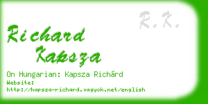 richard kapsza business card