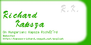 richard kapsza business card